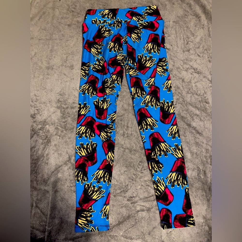 LuLaRoe (Onesize) French Fries Patterned Leggings